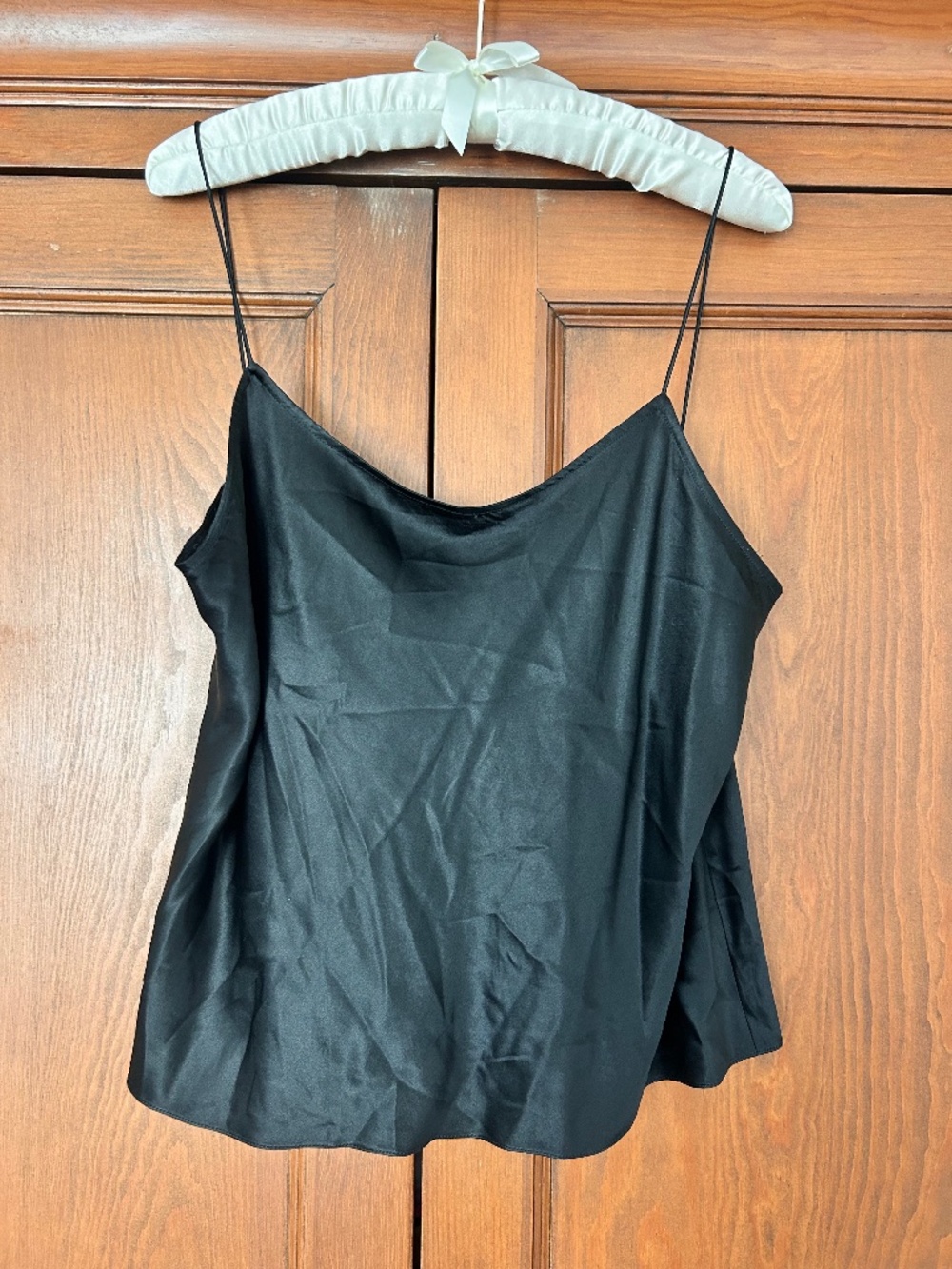 Dana Buchman 100% Silk Camisole Tank Top Black Size 14 Cowl Neck